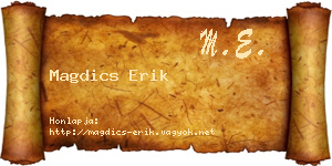 Magdics Erik névjegykártya